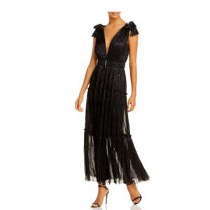 Sabina Musayev Ray Tiered Satin Dress with Bows